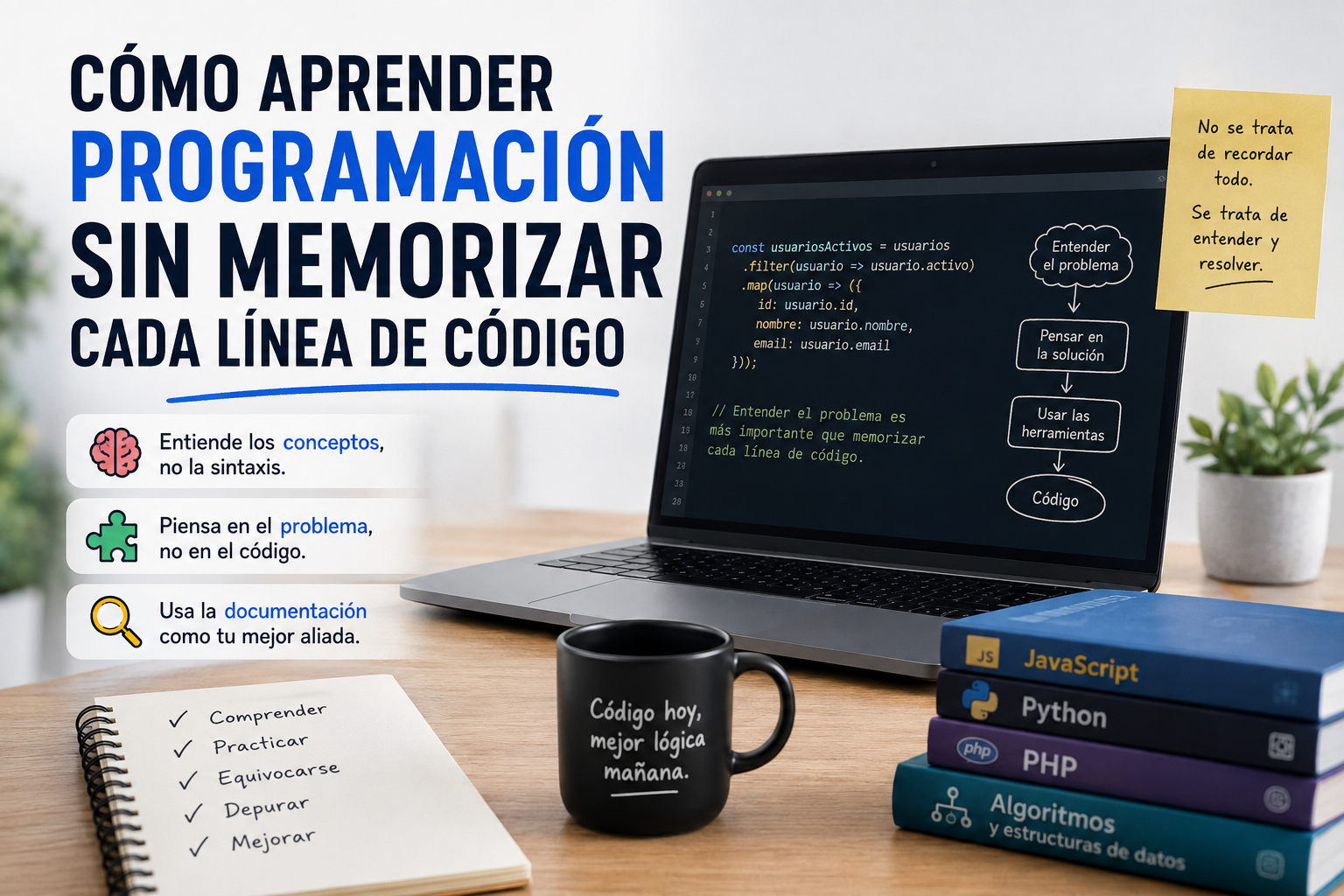 Cómo aprender programación sin memorizar cada línea de código