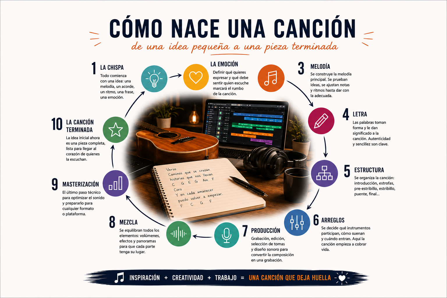 Cómo nace una canción: de una idea pequeña a una pieza terminada