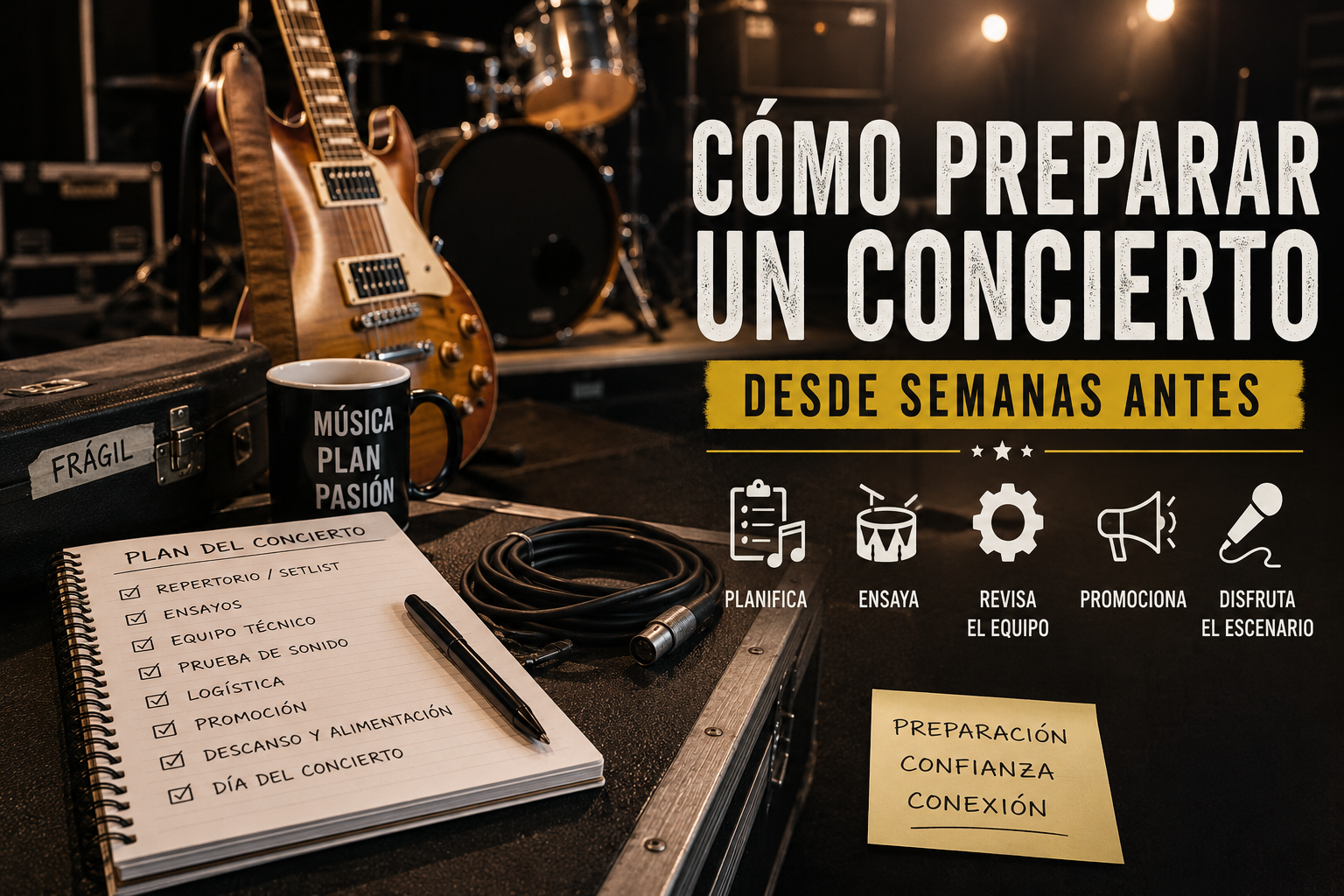 Cómo preparar un concierto desde semanas antes de subir al escenario